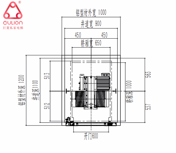 1000*1200mm小井道别墅电梯客户案例，Gulion巨菱电梯