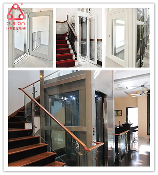 U型楼梯中间位置家用电梯设计方案，买家用电梯认准上海巨菱